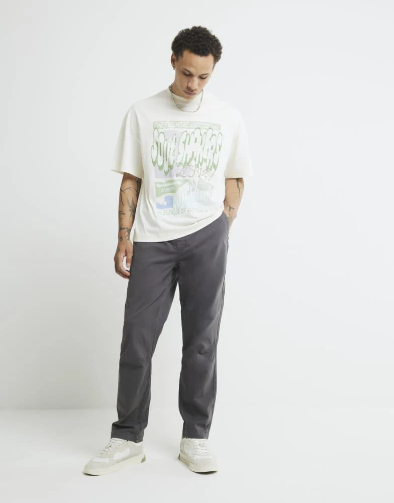 River Island River Island Regular fit pull on joggers in grey - dark 1