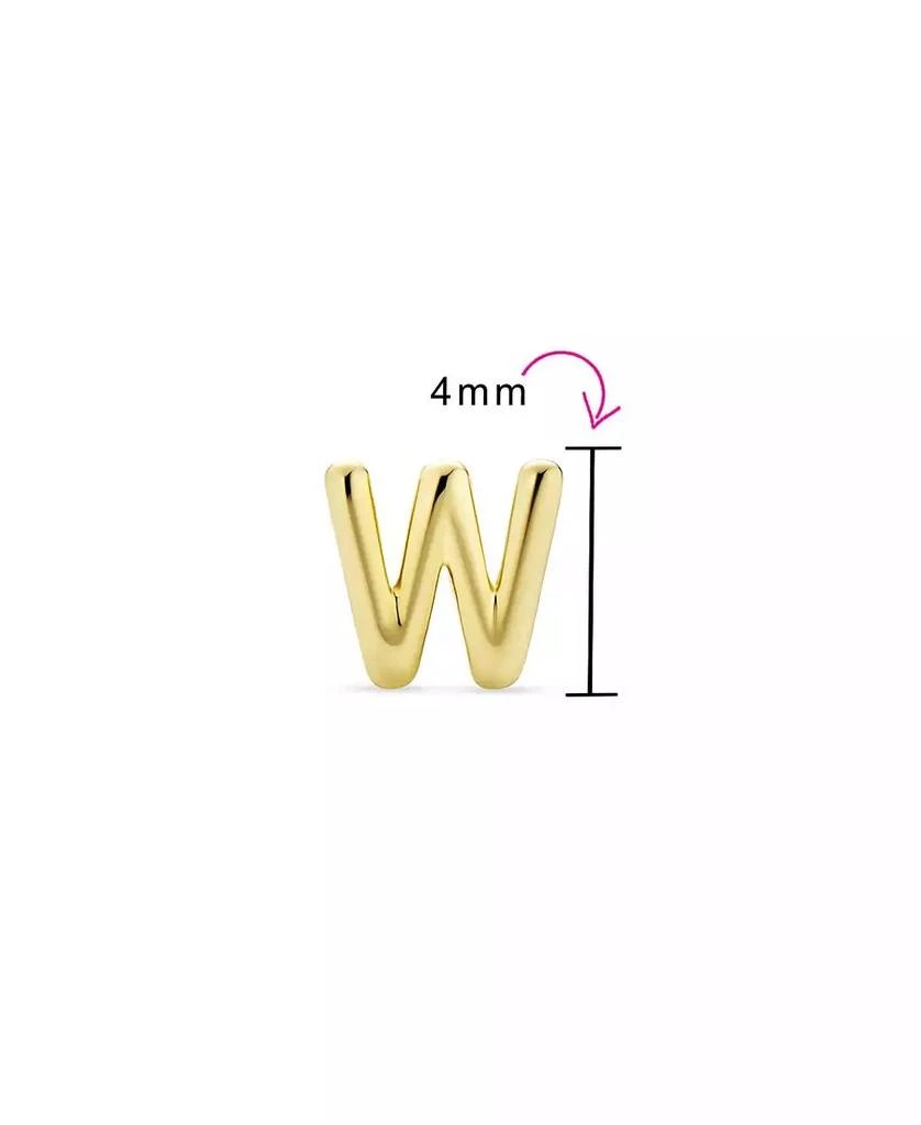 Bling Jewelry Minimalist Real Yellow 14K Gold Capital Block Alphabet Letter Initial Cartilage Ear Lobe Piercing 1 Piece Stud Earring Screw Back 4