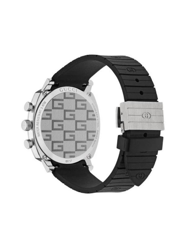 Gucci Stainless Steel Rubber Strap Chronograph Watch 2