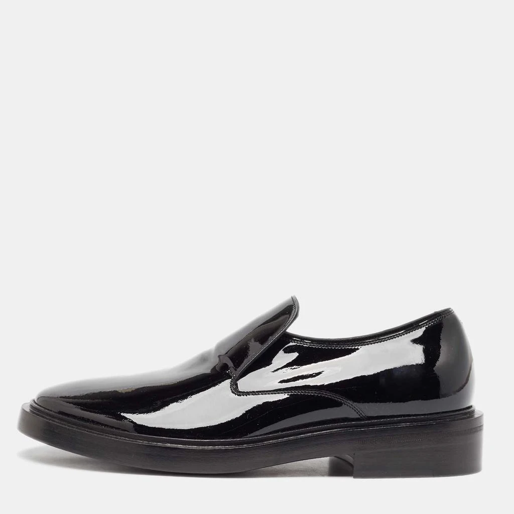 Shop Balenciaga Black Patent Slip On Loafers Size 40 on Sale 