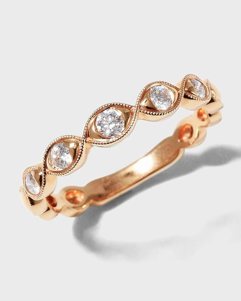 Memoire Stackables 18k Rose Gold Diamond Marquise Ring, Size 6.5, 0.23tcw 1