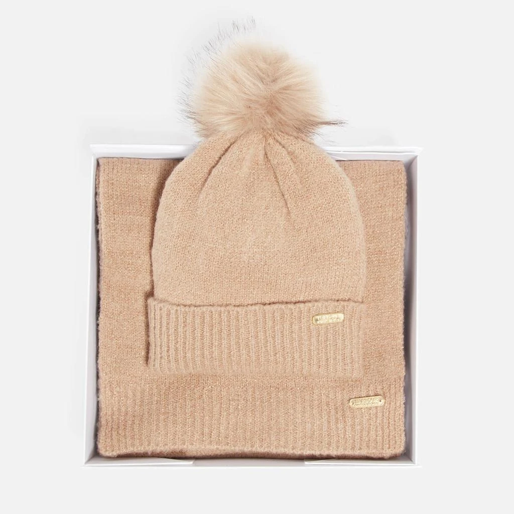 Barbour Barbour International Sparkle Knit Beanie And Scarf Set 1