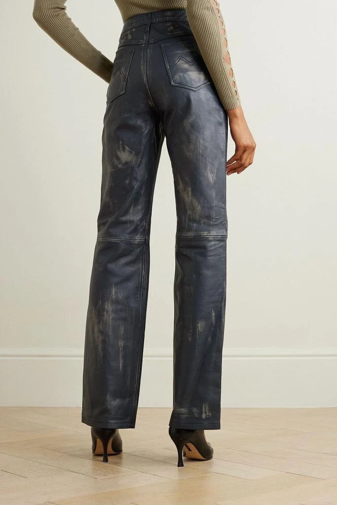 DODO BAR OR Tati distressed paneled leather straight-leg pants 3