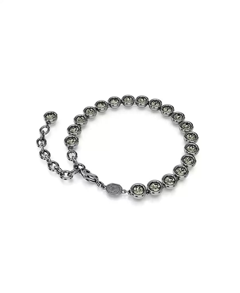 Swarovski Round Cut, Black, Ruthenium Plated Imber Tennis Bracelet