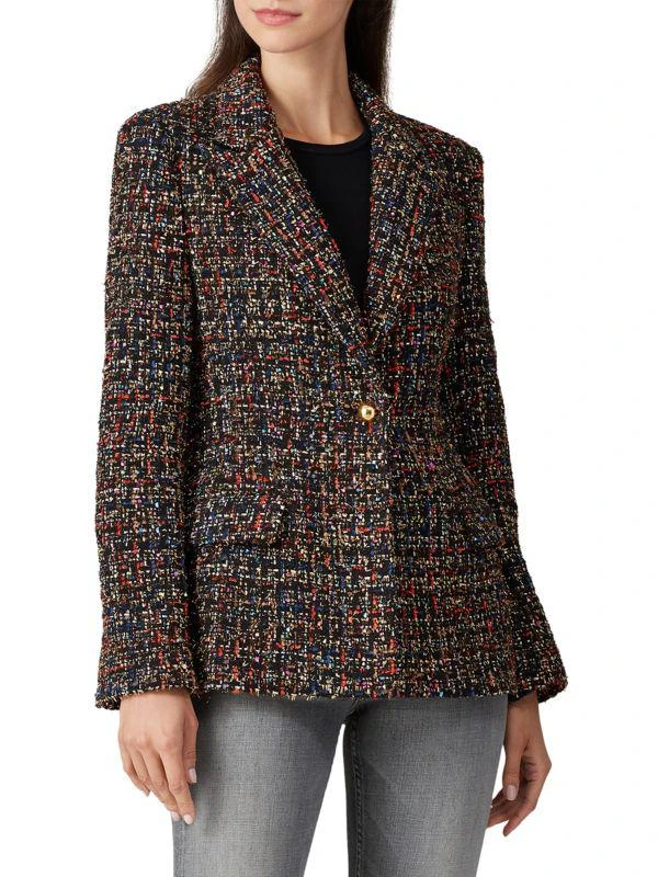 Amanda Uprichard Tweed Single Button Blazer 1