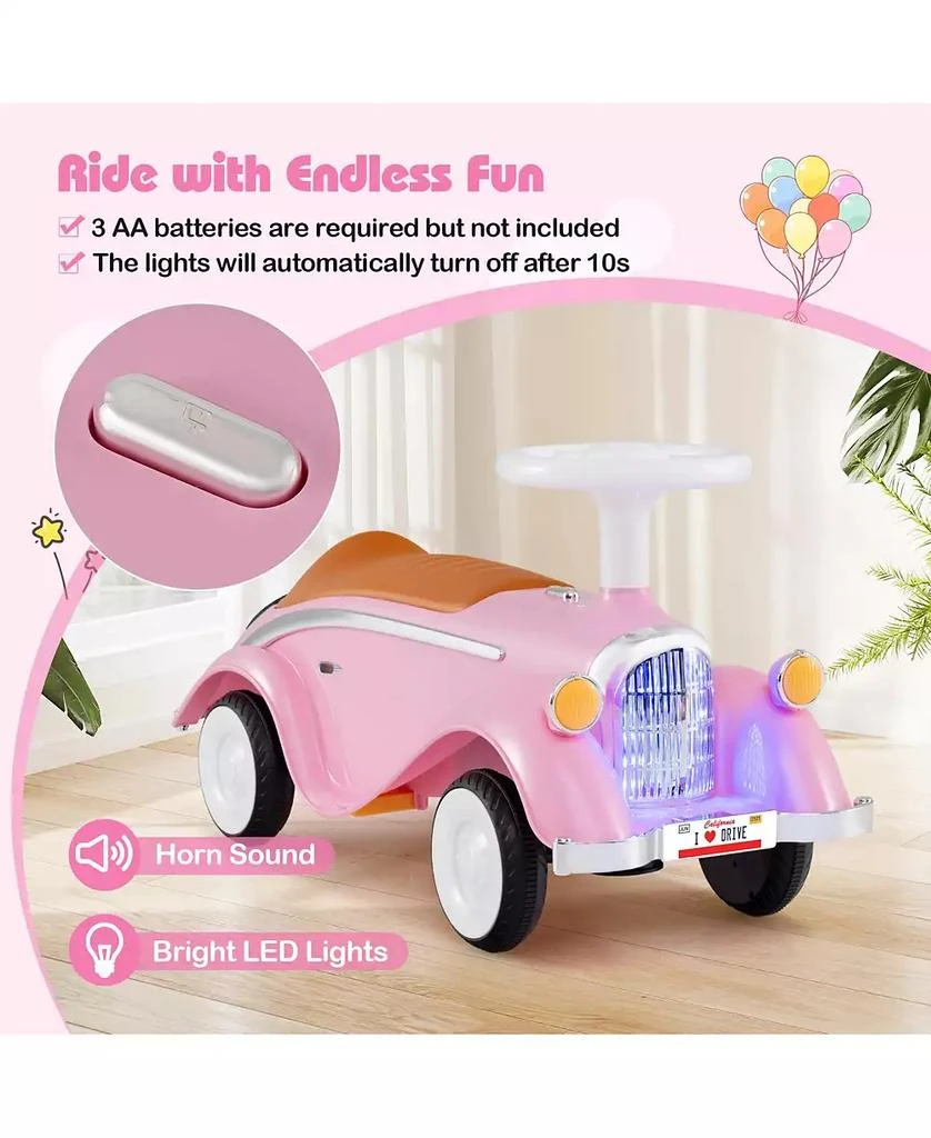 Mecale Toddler Ride on Toy Classic Sliding Car with Horn and LED Headligh 3