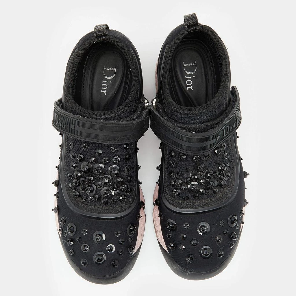 Dior Dior Black Neoprene And Mesh Fusion Embellished Velcro Strap Sneakers Size 36 3