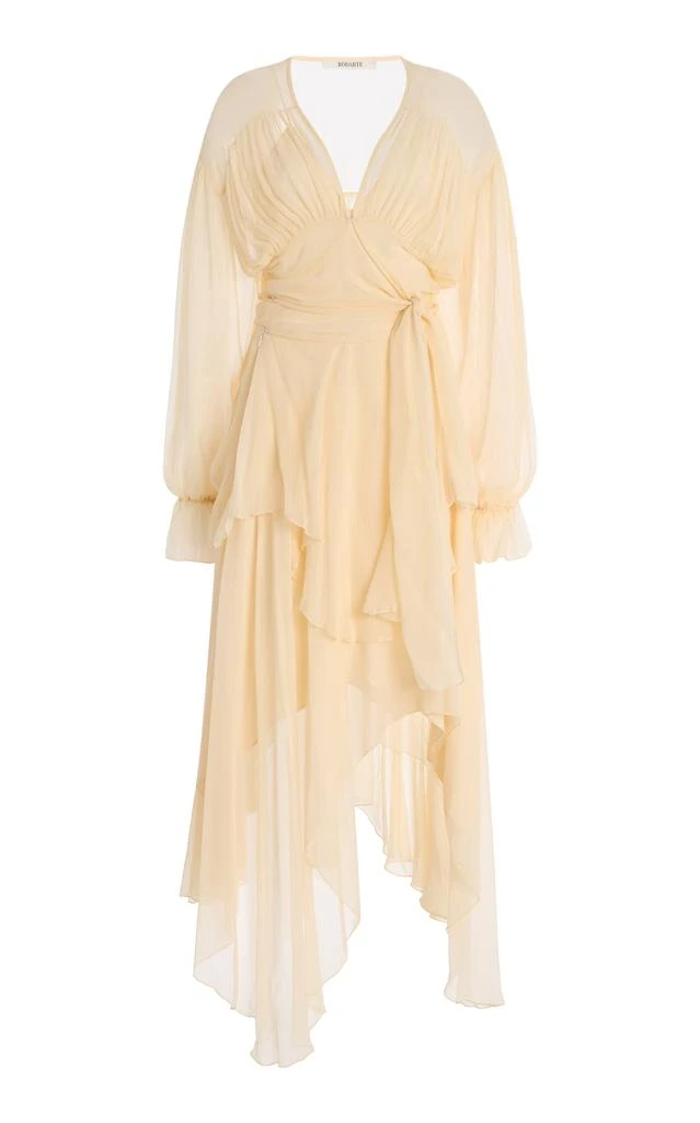 sachin and babi light blue dress Draped Silk-Chiffon Midi Dress Blue main image 0