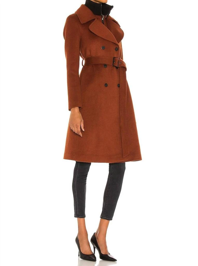 Soia & Kyo Damara Wool Coat In Rust 4