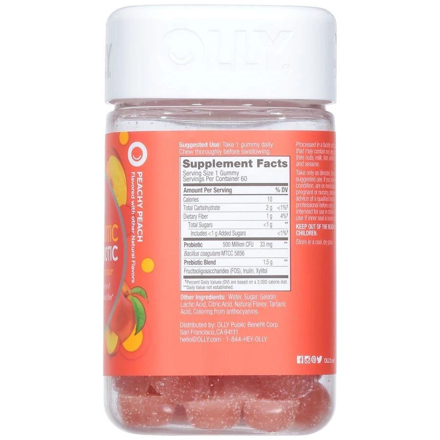 OLLY Probiotic + Prebiotic Peachy Peach 7