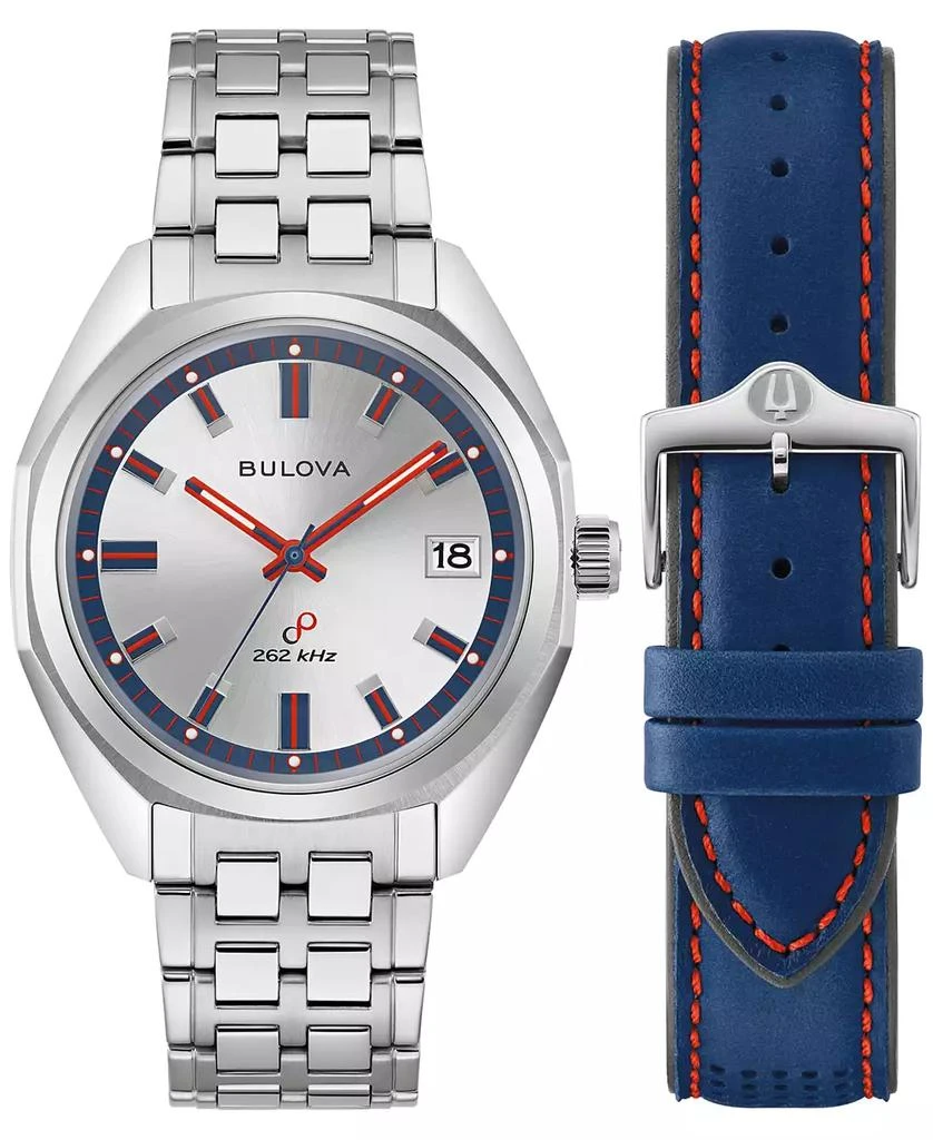 Bulova Men's Classic Jet Star Stainless Steel Bracelet Watch 40mm Gift Set 1