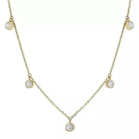 S Collection 0.75 CT. TW. Bezel Set Chandelier Diamond  Necklace in 14K Yellow Gold 2