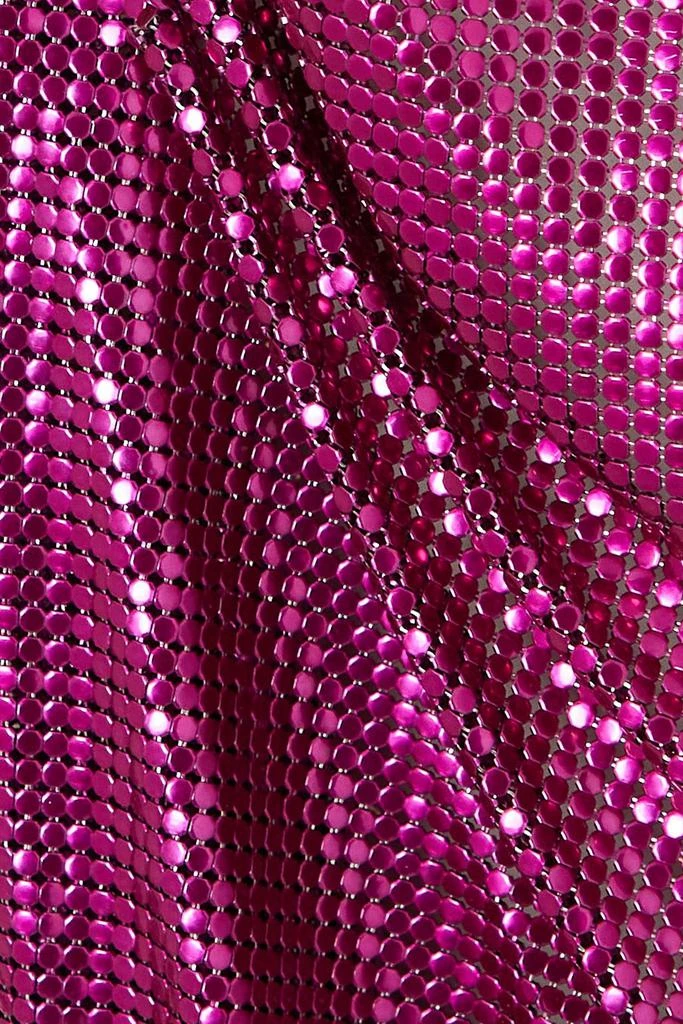 FANNIE SCHIAVONI Asymmetric fringed chainmail mini dress 4