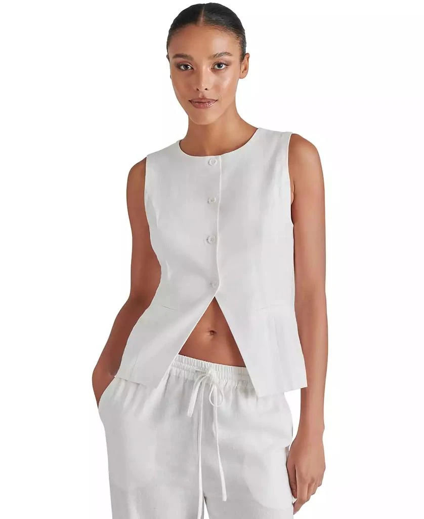 Steve Madden Women's Wesley  Button-Front Linen-Blend Vest 1
