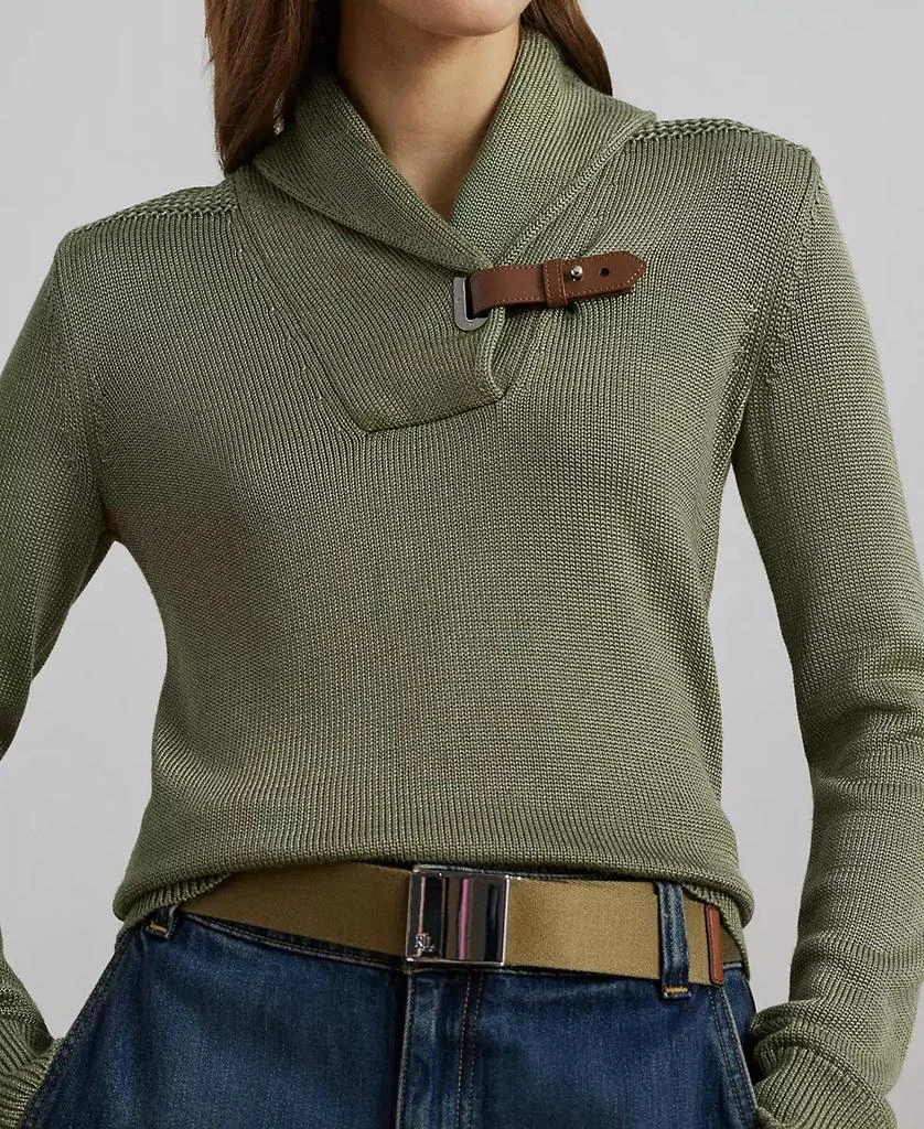Ralph Lauren Women's Buckle-Trim Cotton-Blend Sweater 3