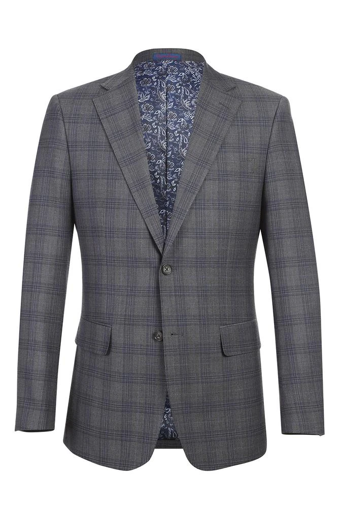English Laundry Plaid Trim Fit Notch Lapel Two-Piece Suit 6
