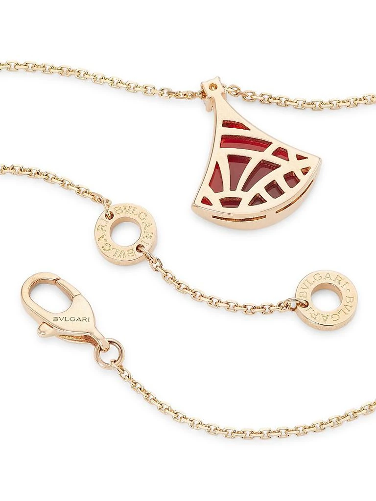 BVLGARI Divas' Dream 18K Rose Gold, Carnelian &amp; Diamond Pendant Necklace 3