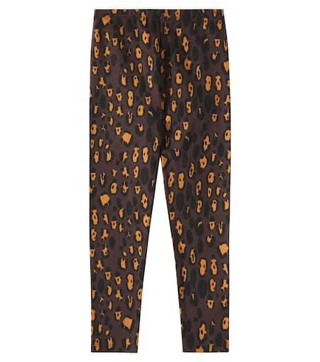Mini Rodini Leopard cotton-blend leggings 1