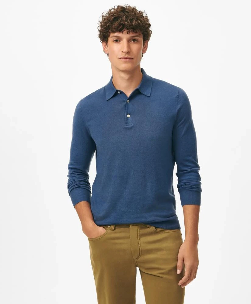 Brooks Brothers Luxe Polo Sweater In Cotton-Cashmere 1