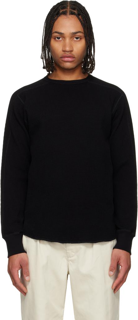 Shop Black Tight Twist Cotton Knit Sweater on Sale at BeyondStyle
