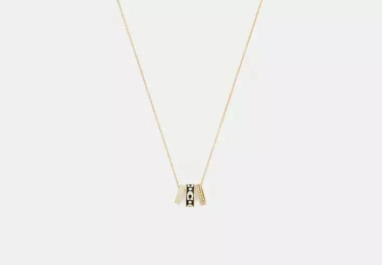 Coach Repeated C Rondelle Necklace