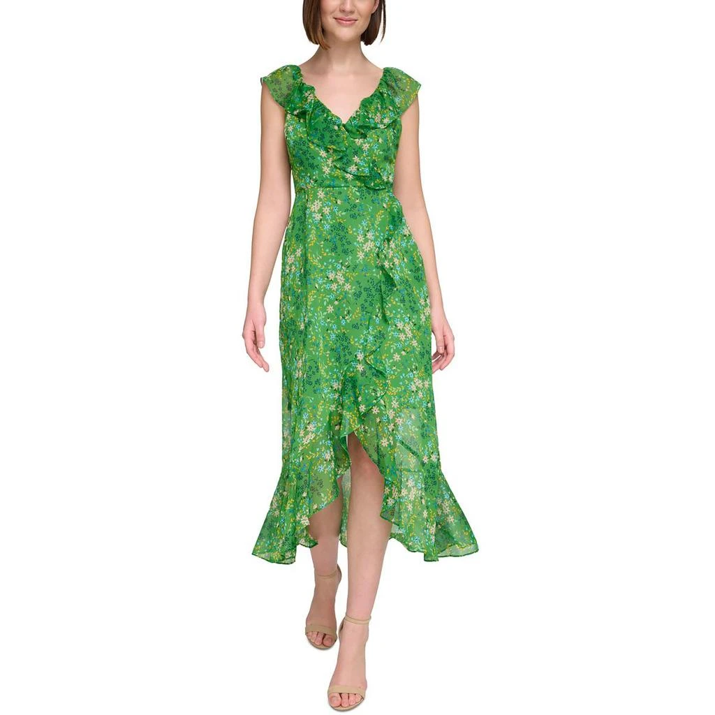 Kensie Womens Faux Wrap Chiffon Wrap Dress 3