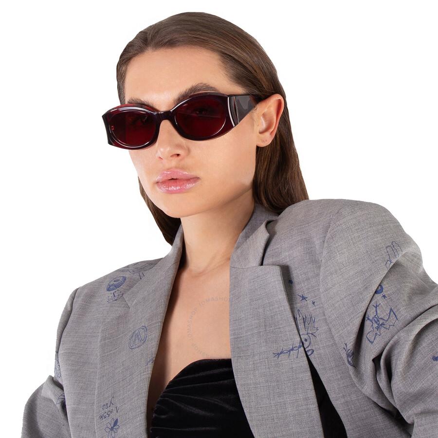 Salvatore Ferragamo Burgundy Oval Ladies Sunglasses SF2008S