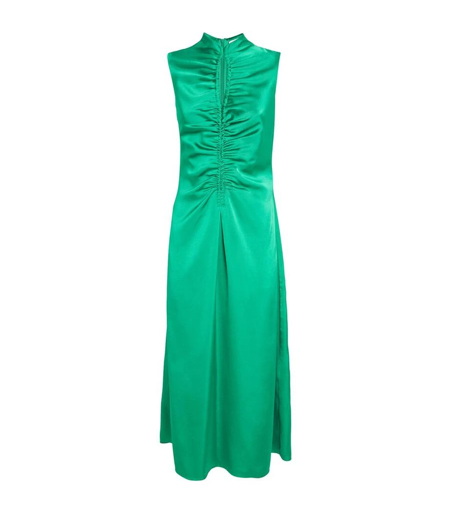 Sandro Paris Satin Ruched Midi Dress - Dresses & Skirts - BeyondStyle