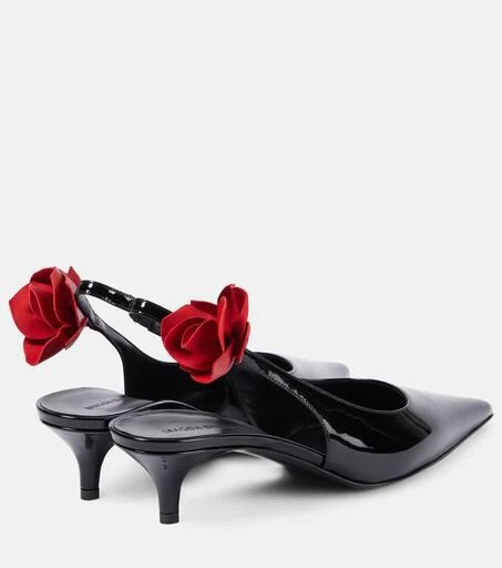 Magda Butrym Floral-appliqué leather slingback pumps 2