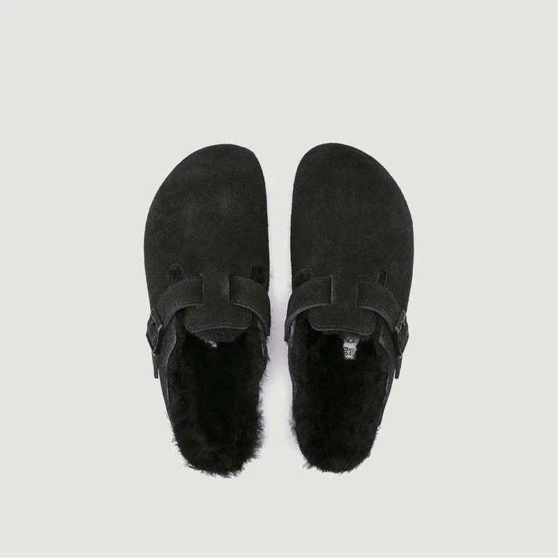 Birkenstock Boston Fur Mules Black BIRKENSTOCK 3