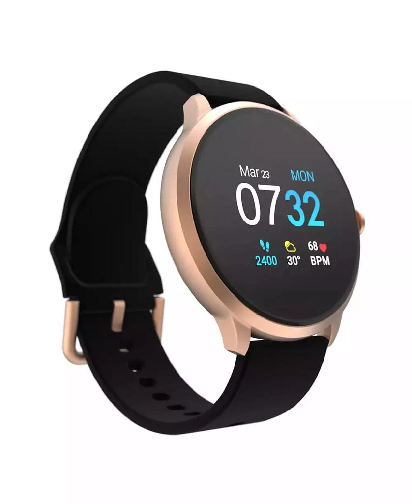 iTouch Sport 3 Unisex Touchscreen Smartwatch: Rose Gold Case with Black Silicone Strap 45mm 1