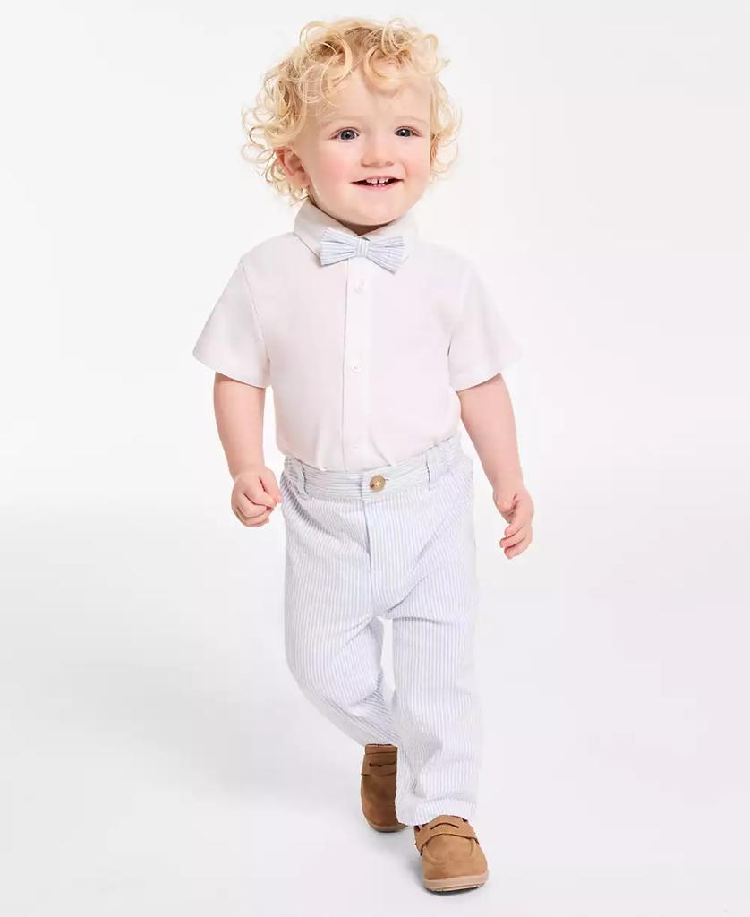 First Impressions Baby Boys Button-Up Shirt, Seersucker Bowtie, and Seersucker Pants, 3 Piece Set, Exclusively at Macy's