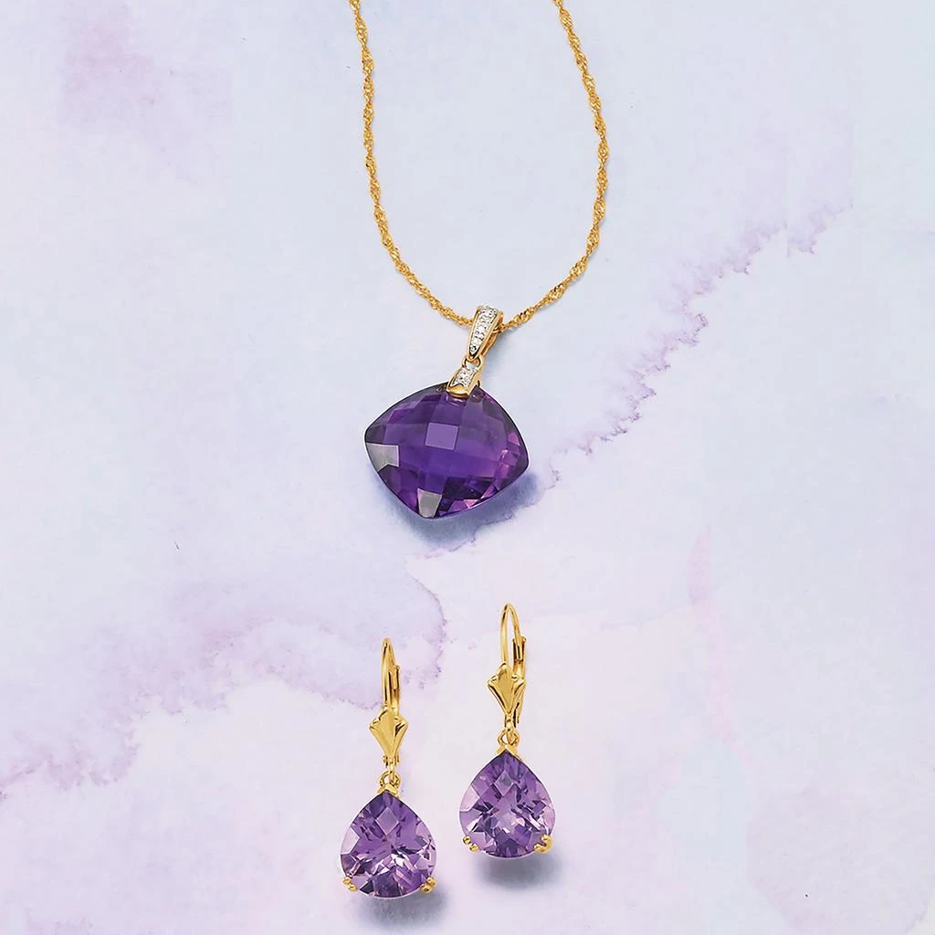 Ross-Simons Pear-Shaped Amethyst Earrings in 14kt Yellow Gold 3