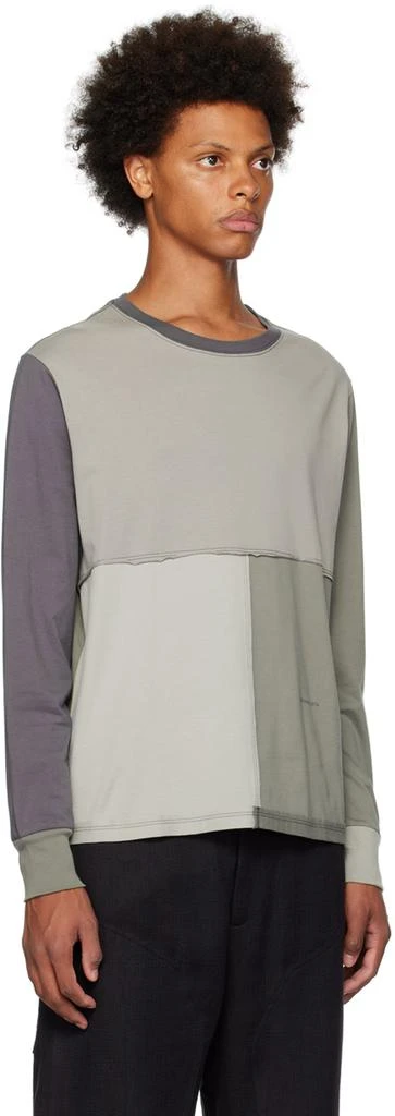 Eckhaus Latta Gray Lapped Long Sleeve T-Shirt 2