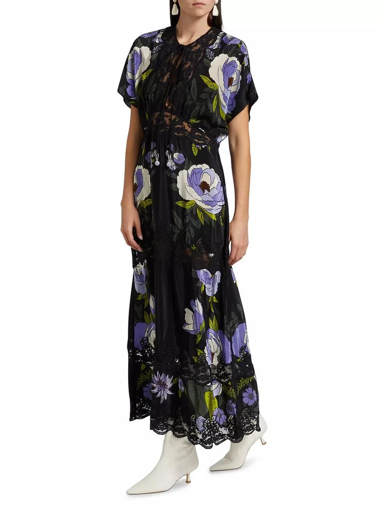 Farm Rio Soft Garden Laces Short-Sleeve Maxi Dress 4