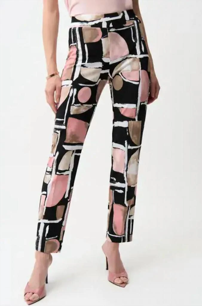 JOSEPH RIBKOFF Joseph Ribkoff - Silky Knit Abstract Print Straight Pull-on Pant