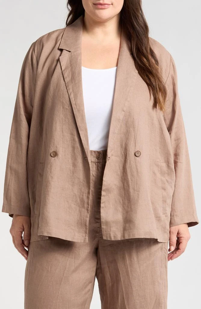 Eileen Fisher Double Breasted Organic Linen Blazer