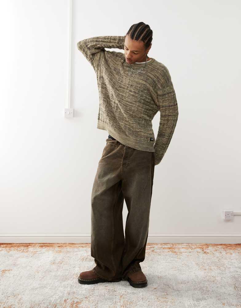 Shop Vans fremont crew sweater in brown on Sale at BeyondStyle