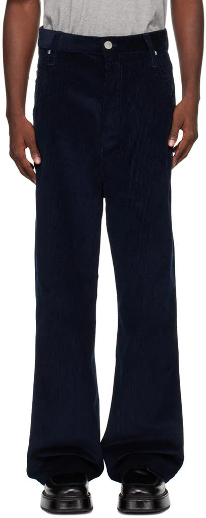 AMI Navy Baggy-Fit Trousers 1