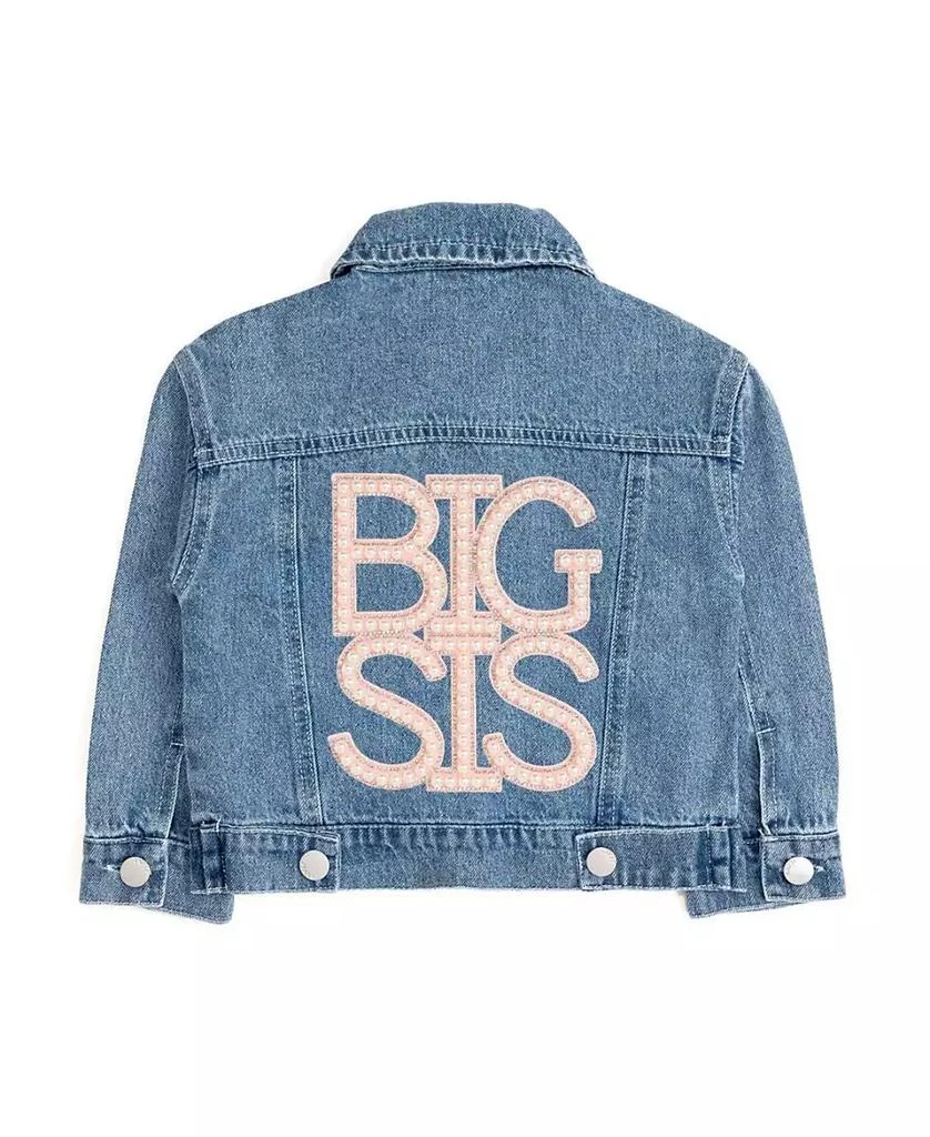 Sweet Wink Big Girls Sis Pearl Patch Denim Jacket