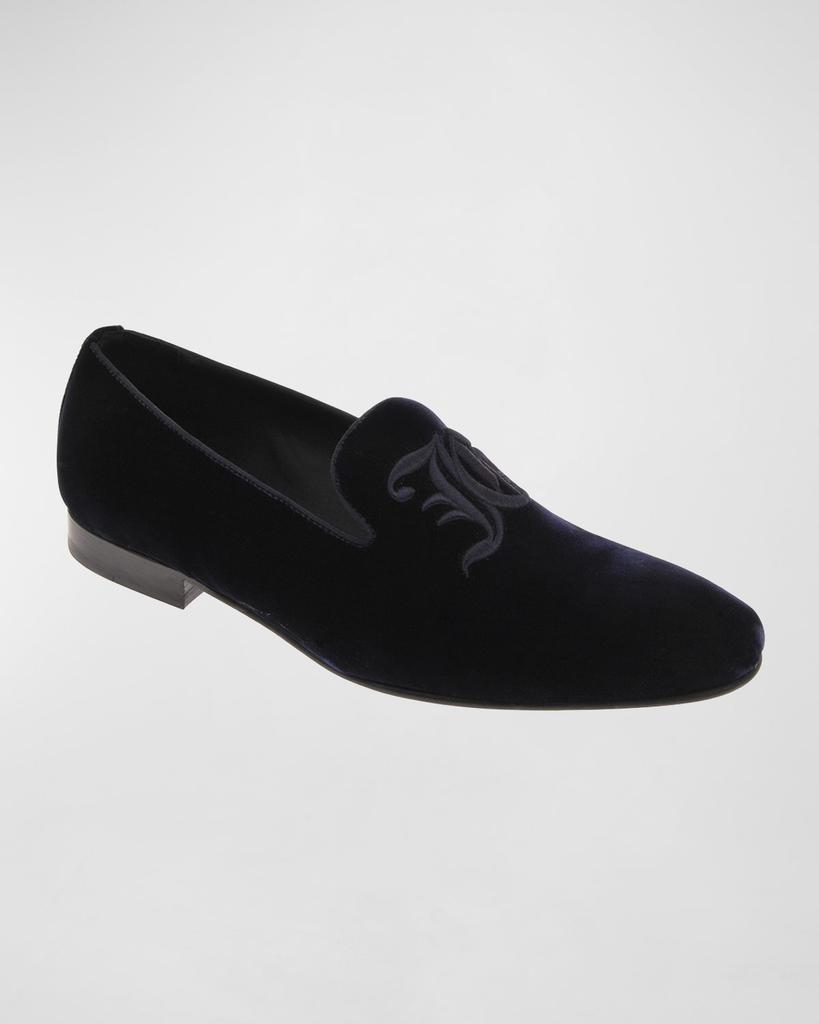 John Galliano Paris Men's Logo Velvet Loafers