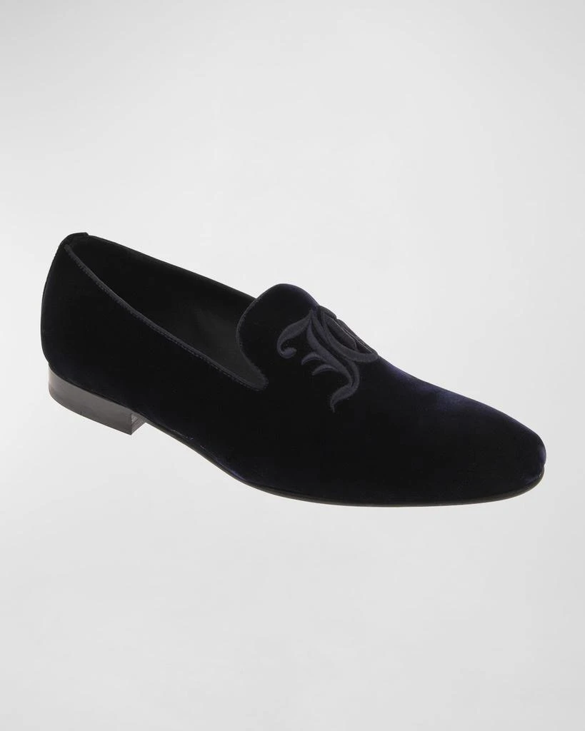 John Galliano Paris Men's Logo Velvet Loafers 2
