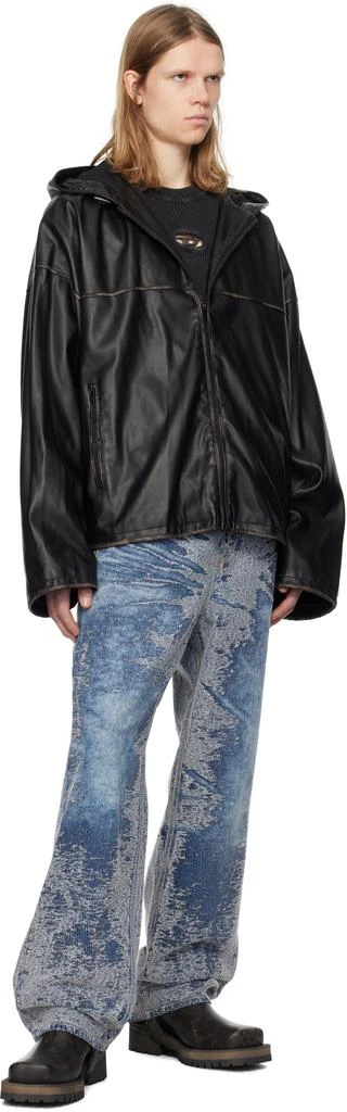 Diesel Black J-Antil Faux-Leather Jacket 4