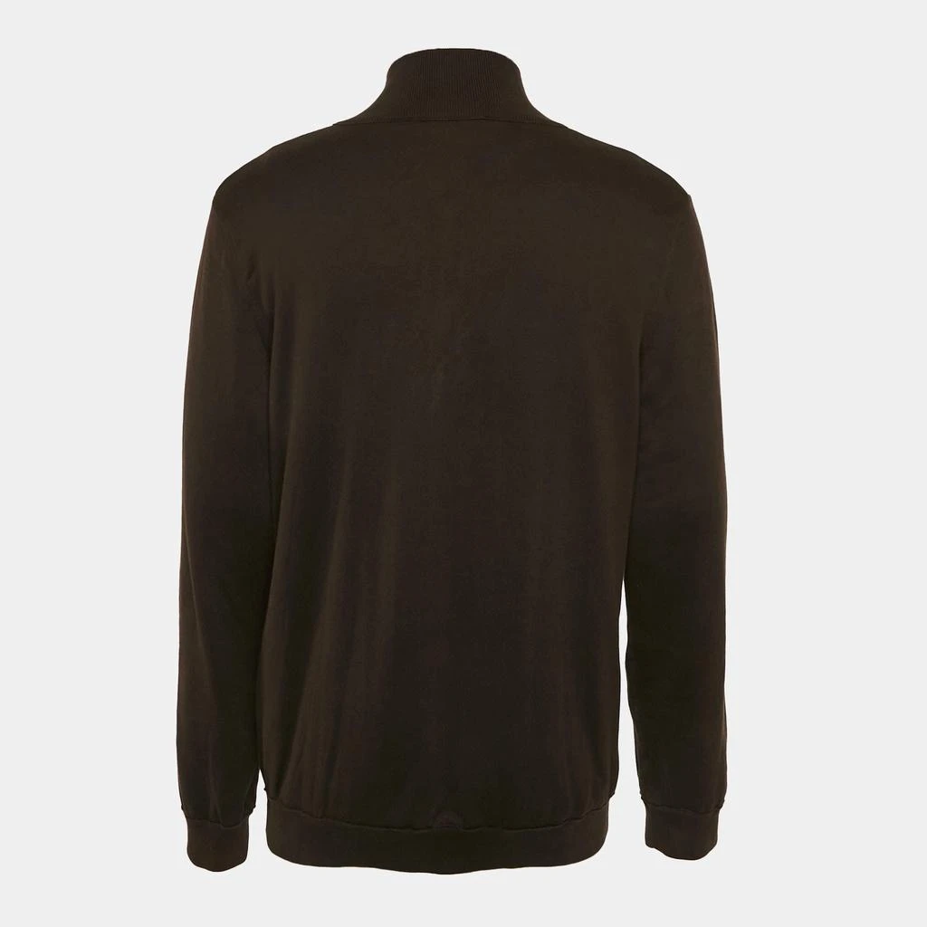 Louis Vuitton Louis Vuitton Brown Cotton Knit Zip-Up Jacket XL 2