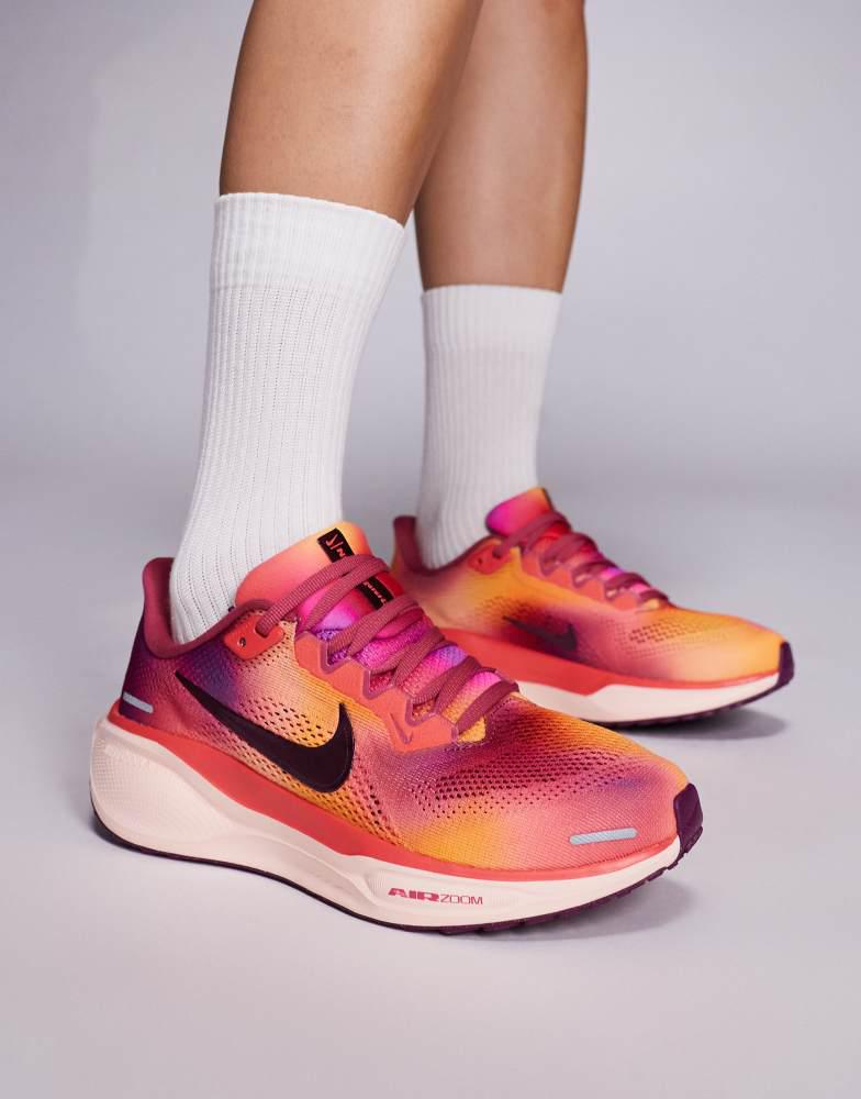 nike running air zoom pegasus trainers in pink