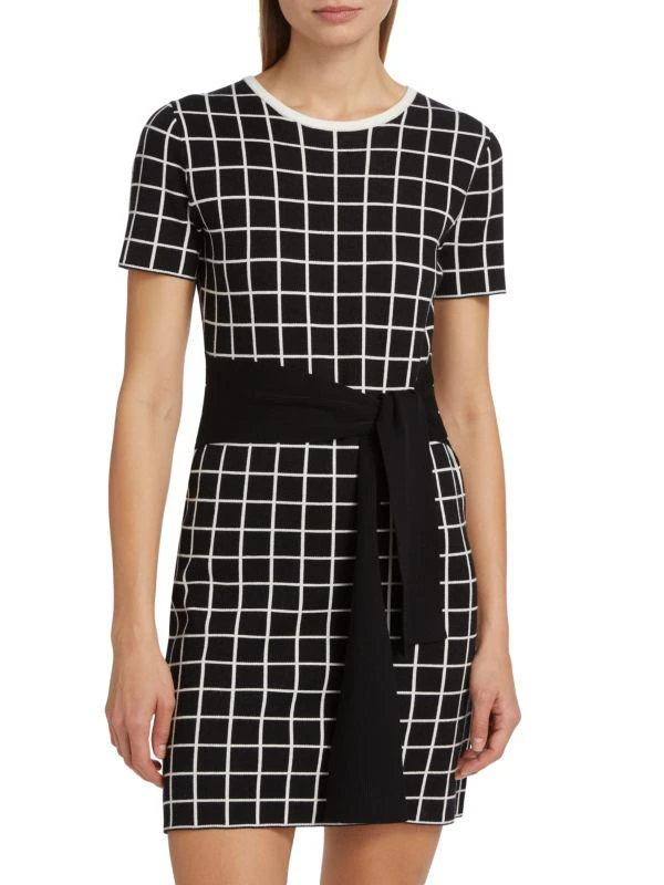 Alice by Temperley Presley Windowpane Tie-Waist Minidress 1