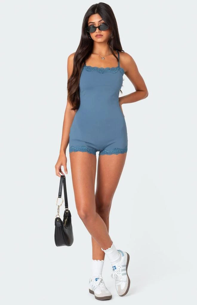 Edikted Mandi Lace Trim Romper 5