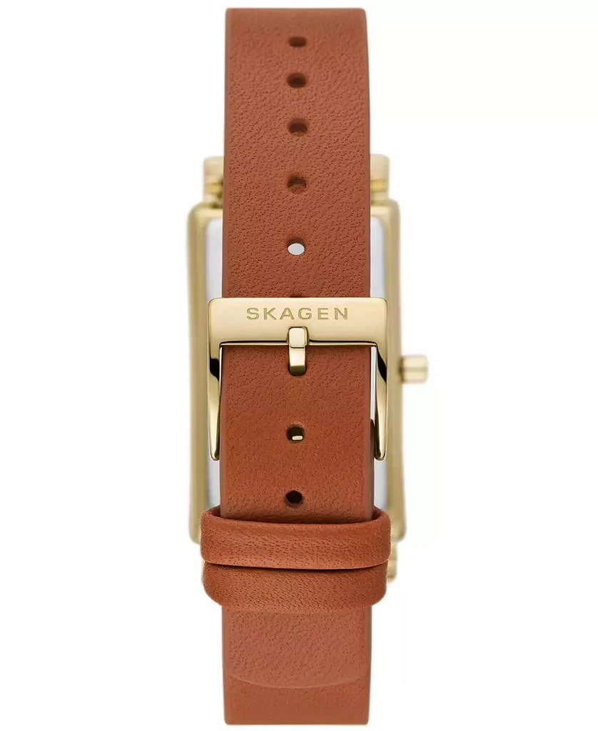 Skagen Women's Hagen Quartz Three Hand Brown Leather Watch, 22mm 3