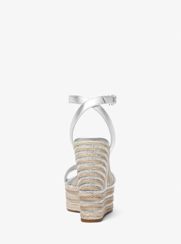 Michael Kors Leighton Metallic Leather Wedge Sandal 3