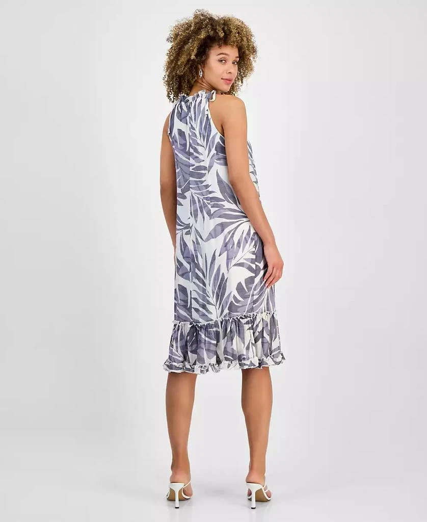 Robbie Bee Petite Printed Sleeveless Ruffle-Trim A-Line Dress 5